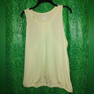 Tek Gear XL Yellow Green Sleeveless Tank Elastic Hem Pre-owned Polyester Spandex